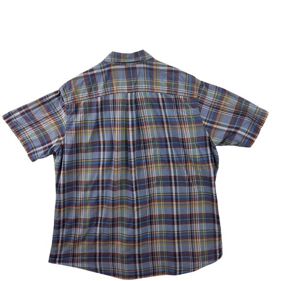 Eddie Bauer Men’s TXL Plaid Short Sleeve Button Down Shirt Classic Fit Blue - Picture 2 of 7